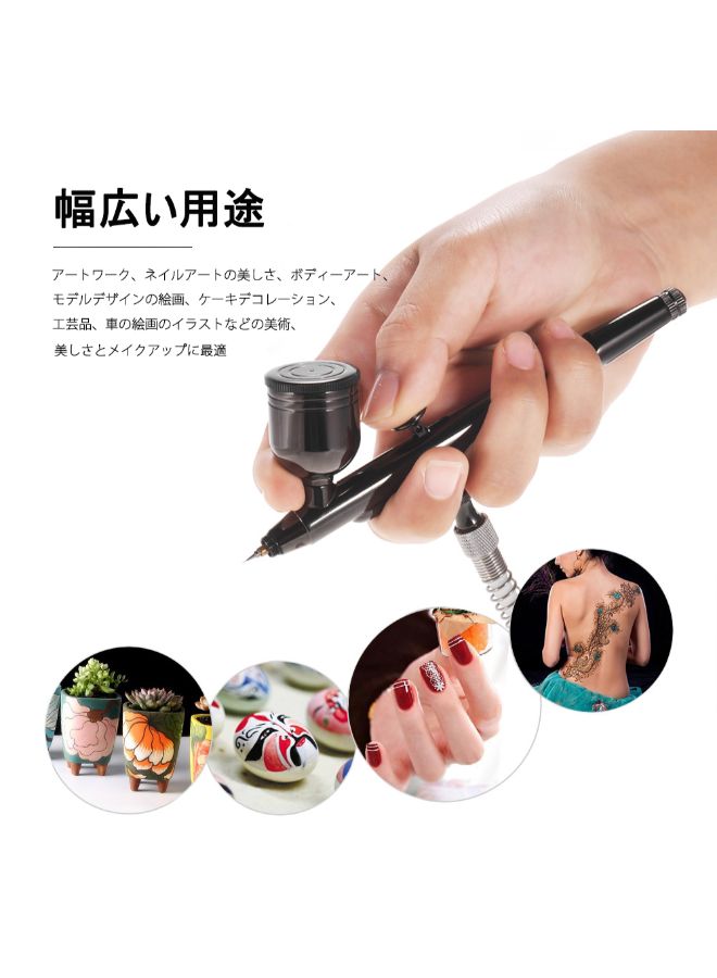 Generic Multi-Purpose Professional Airbrushing System Kit Black/White - Image 2