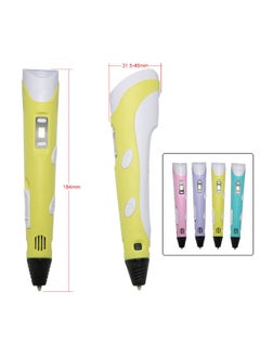 Generic 3D Printing Pen With ABS Pen Holder And 1 Roll 10m PLA Filament Yellow  - Image 2