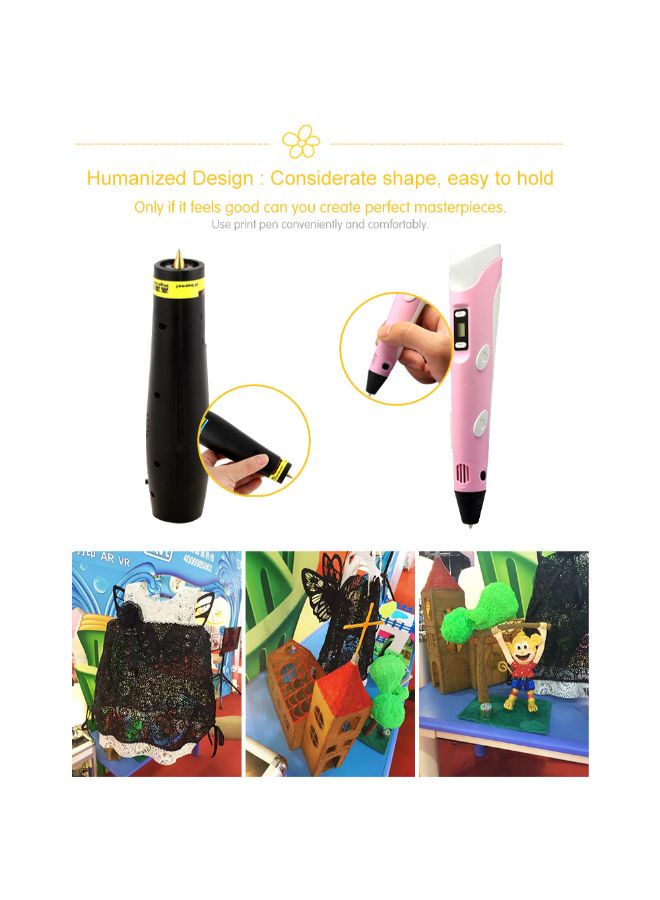 Generic - 3D Printing Pen With ABS Pen Holder And 1 Roll 10m PLA Filament Yellow - Image 1
