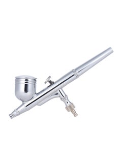 Dual-Action Paint Spray Gun With Nozzle Spanner And Dropper Silver