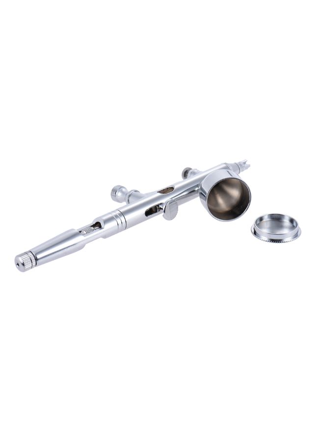 Generic Dual-Action Spray Gun With Air Hose Needle Nozzle And Colour Cup Silver  - Image 3