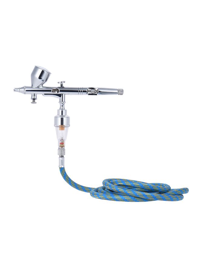 Generic Dual-Action Spray Gun With Air Hose Needle Nozzle And Colour Cup Silver  - Image 5