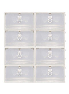 8-Piece Shoe Stackable Box Set Clear/White