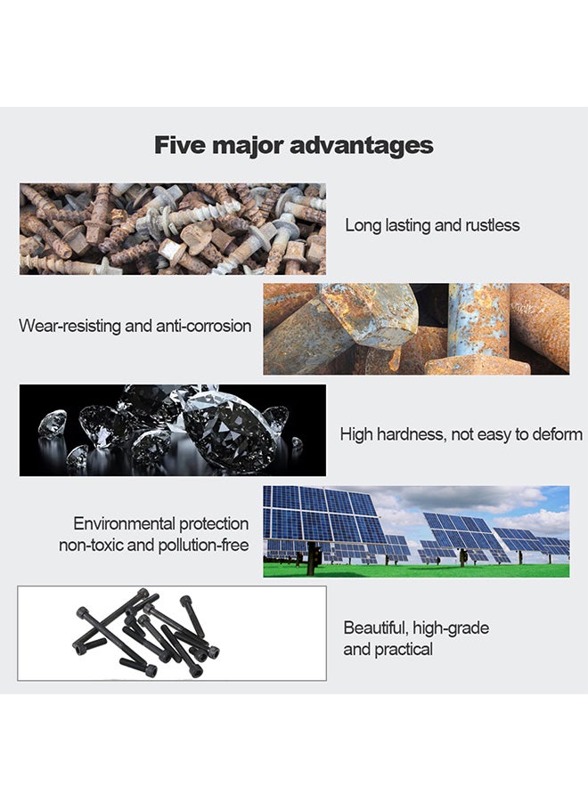برغي بغطاء سداسي مجوف وأسطواني وبتصميم مقاوم للشد للغاية بدرجة تصنيف 12.9 أسود M8x40 - Image 4