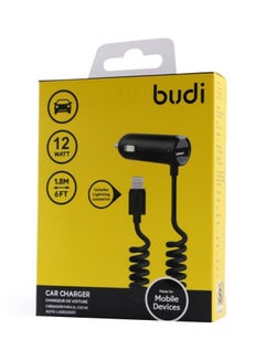 Car Charger With Lightning USB Port For Mobile Phone Black