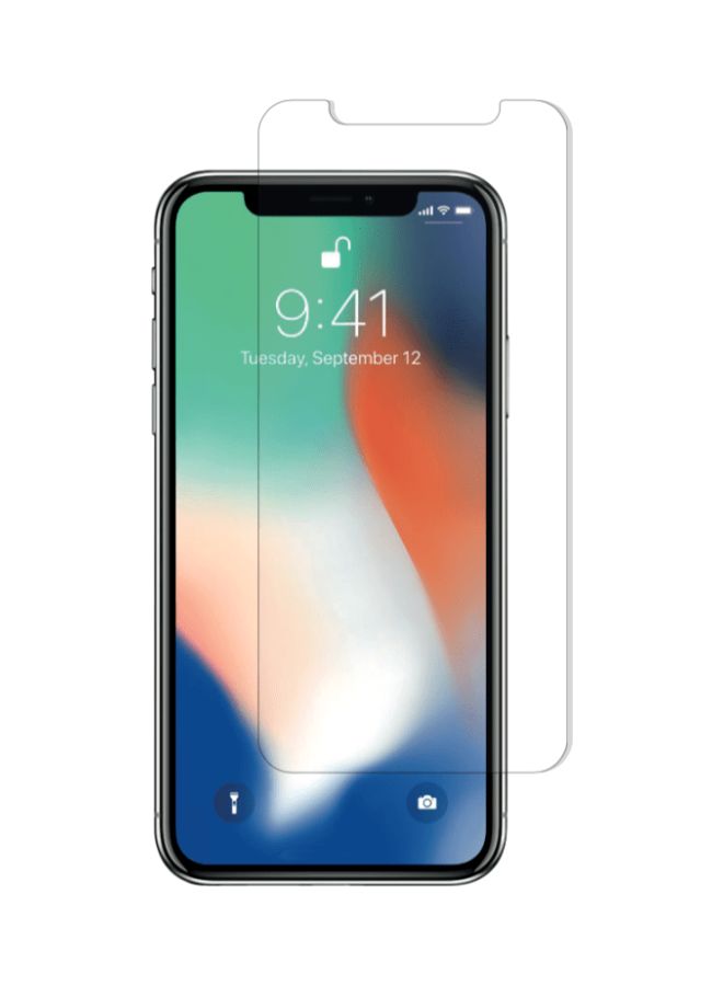 مور.بلس لاصقة حماية للشاشة من الزجاج المقوى لهاتف أبل آيفون XS شفاف