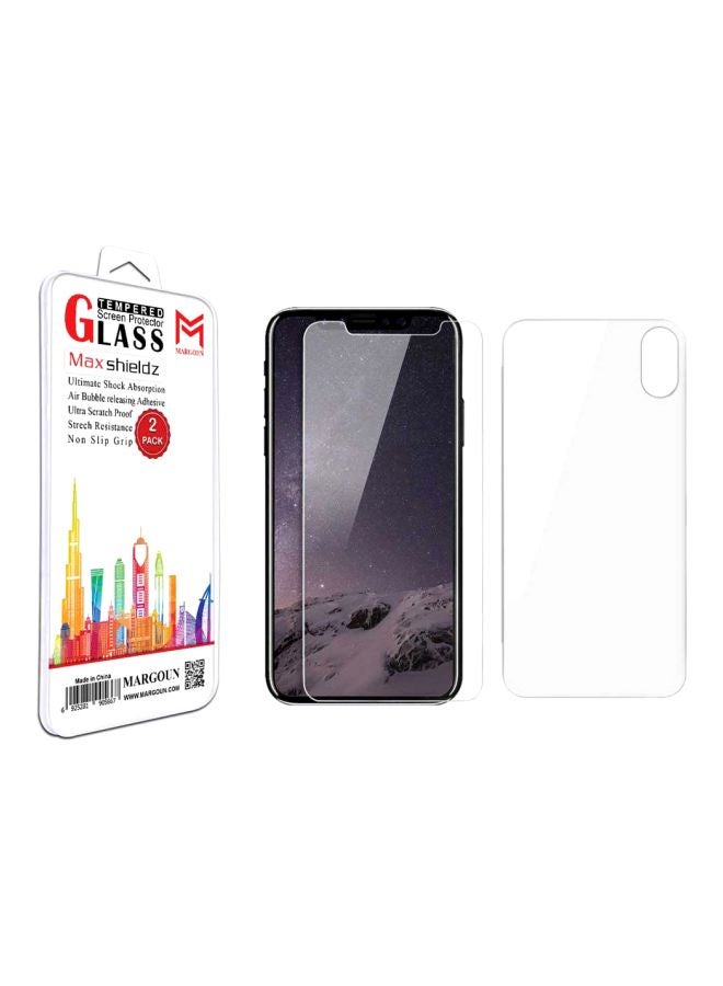 MARGOUN Front and Back Tempered Glass Screen Protector For Apple iPhone XS Clear - Image 1