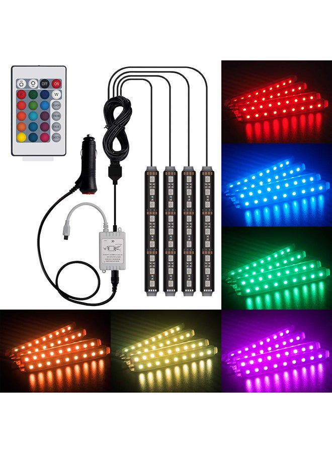 Generic - 36 LED Bulb Car Light Strip With Remote Control, Multicolour - Image 1
