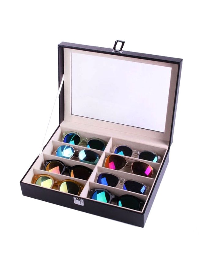 Generic 8-Slot Handmade Acrylic Plate Glass Window Leather Sunglasses Storage Box  - Image 4