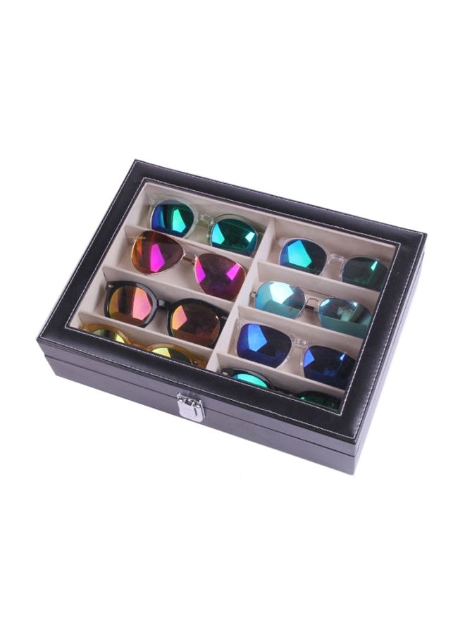 Generic 8-Slot Handmade Acrylic Plate Glass Window Leather Sunglasses Storage Box  - Image 3