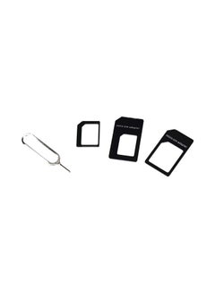 SIM Card Adapter With Tray Opener For Smart Phones And Tablet Black/Silver