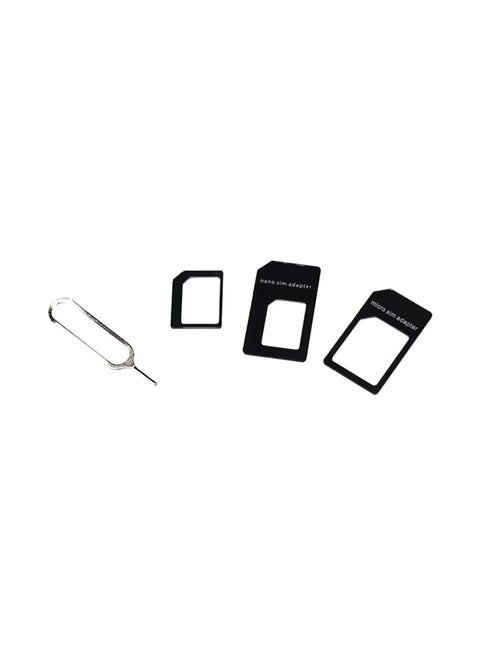 SIM Card Adapter With Tray Opener For Smart Phones And Tablet Black/Silver