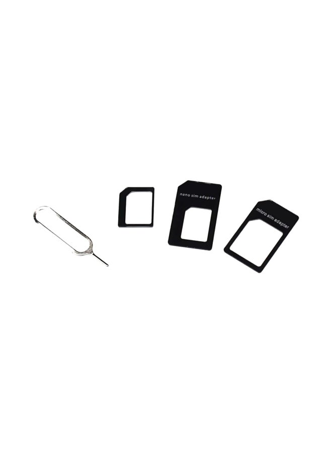 Generic - SIM Card Adapter With Tray Opener For Smart Phones And Tablet Black/Silver - Image 1