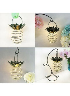 FRIEET 25 LED Solar Pineapple Fairy Hanging Light Green 17.5X25cm  - Image 2