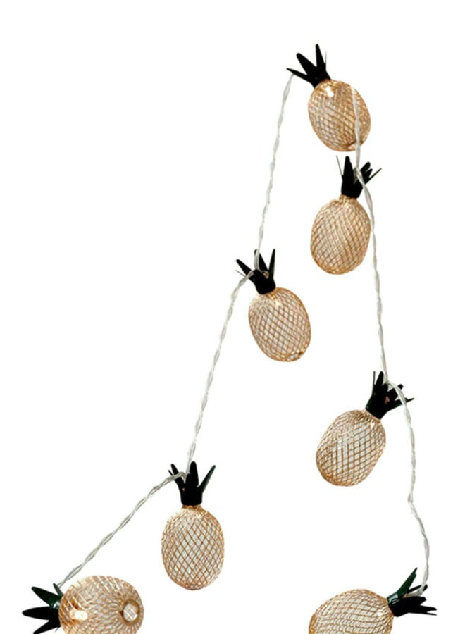 FRIEET 10 LED Battery Operated Pineapple Lantern String Lights Yellow 130grams - Image 1
