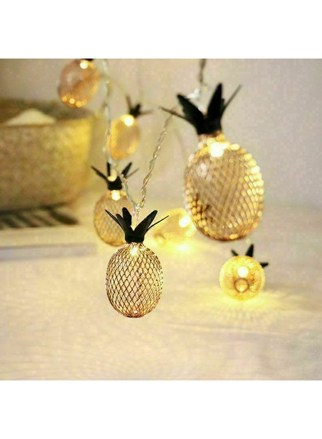 FRIEET 10 LED Battery Operated Pineapple Lantern String Lights Yellow 130grams - Image 3