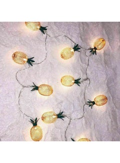 FRIEET 10 LED Battery Operated Pineapple Lantern String Lights Yellow 130grams  - Image 2
