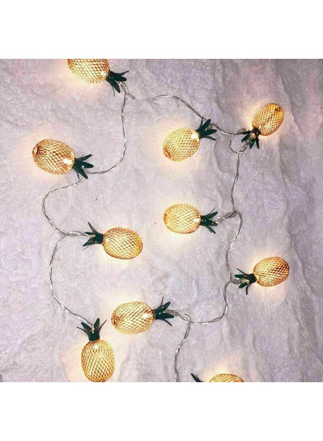 FRIEET 10 LED Battery Operated Pineapple Lantern String Lights Yellow 130grams - Image 2