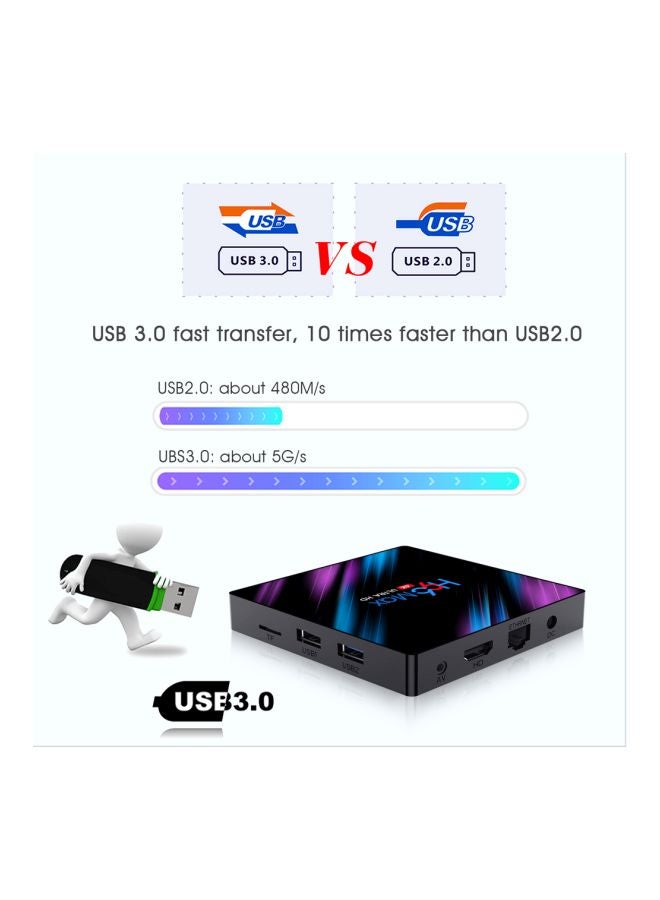 Generic - H96 Max Smart 4K Android TV Box With Remote Control LU-V6138UK Black - Image 1