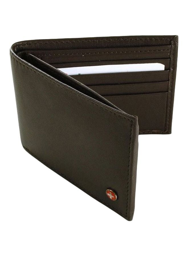 Alpine Swiss Leather Bi-Fold Wallet Brown