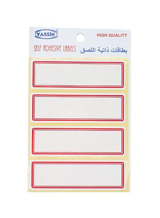 مجموعة مكونة من 10 ورقات تصنيف ذاتية اللصق أبيض/أحمر