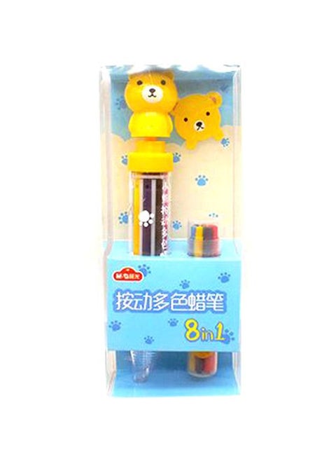 8-In-1 Wax Colour Pen With Refill Set Multicolour
