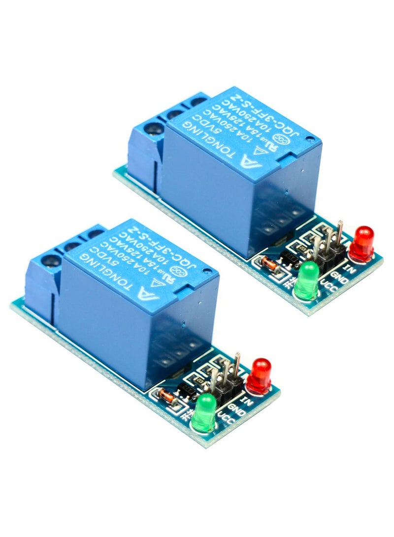 Vicactus 2-Piece 1-Channel Relay Optocoupler Module Shield Set For Arduino Blue/Black  - Image 1