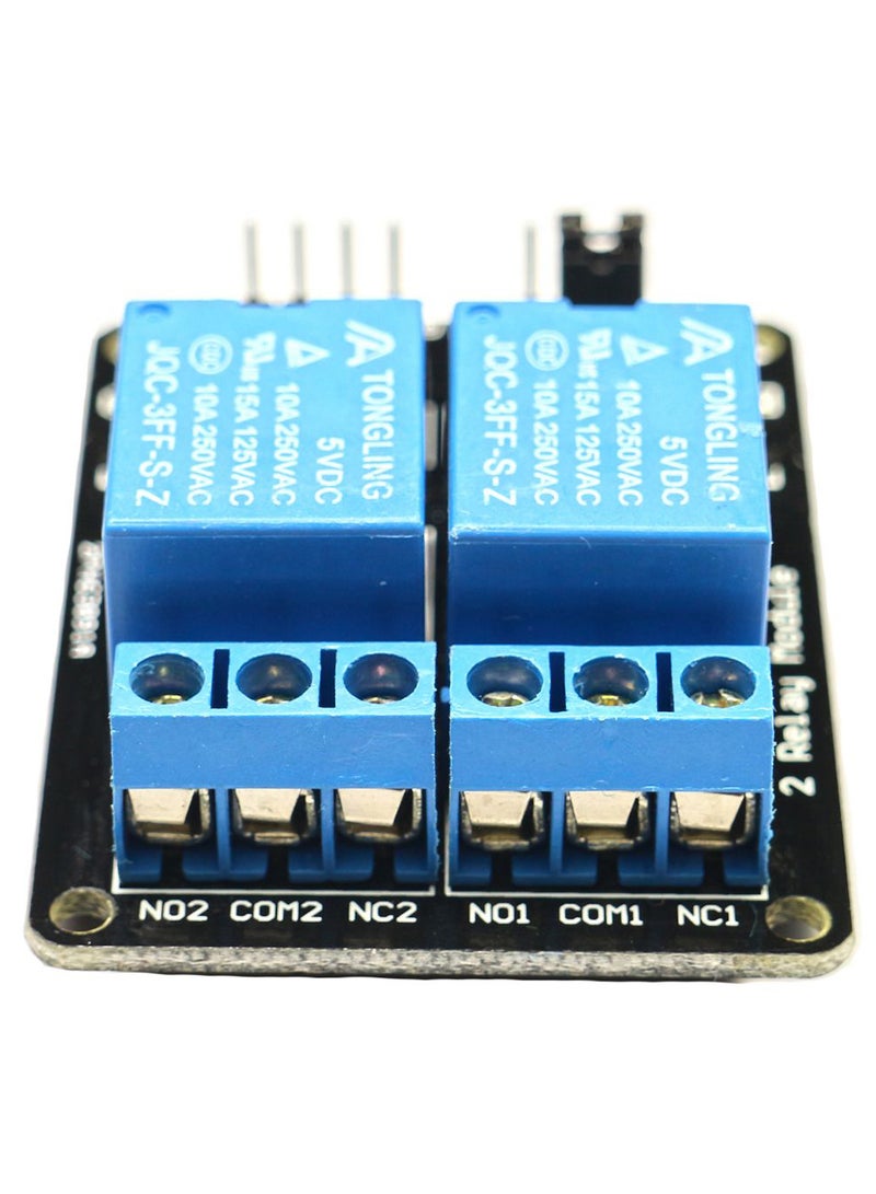 Vicactus 2-Piece 2-Channel Relay Optocoupler Module Set For Arduino Raspberry Pi Blue/Black/Silver  - Image 2