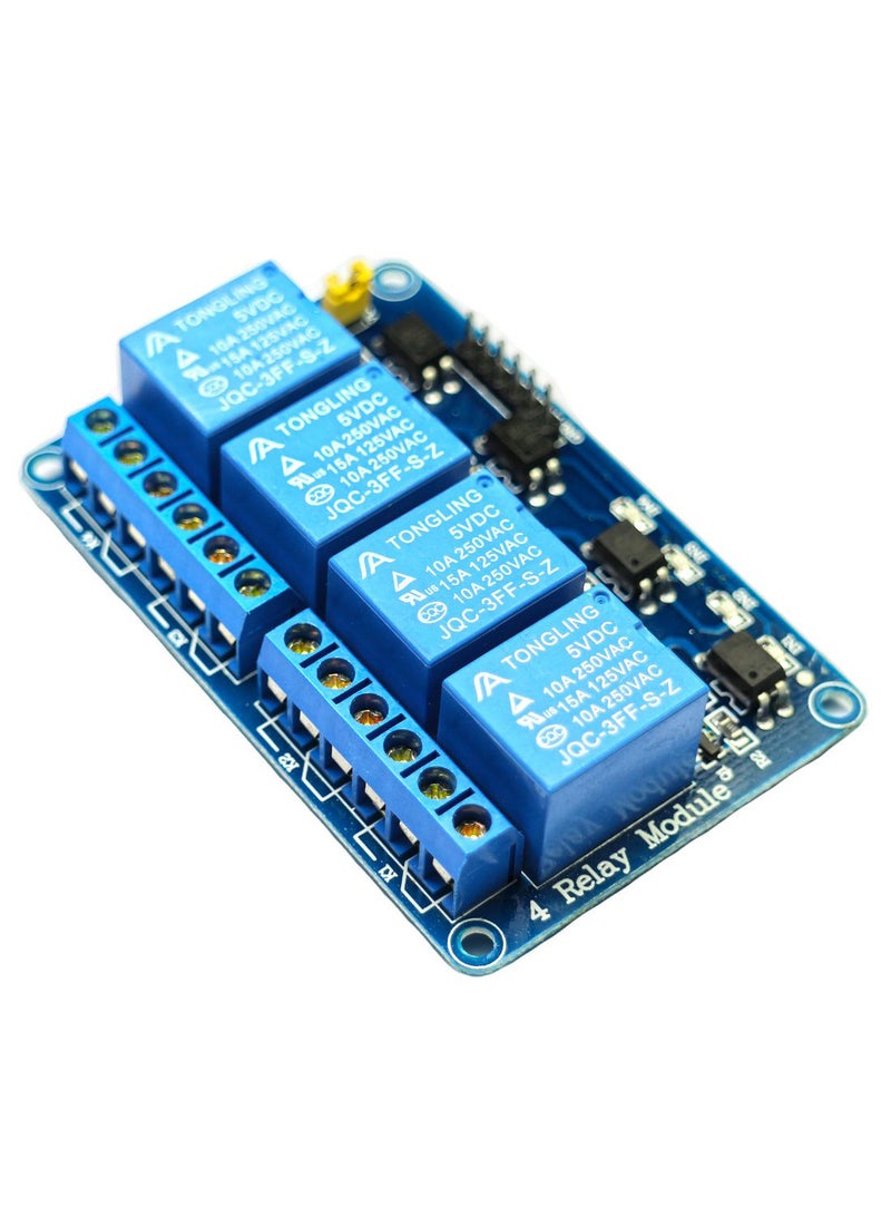 Vicactus 4-Channel Relay Optocoupler Module For Arduino Raspberry Pi/UNO R3 MEGA Blue/Black  - Image 2