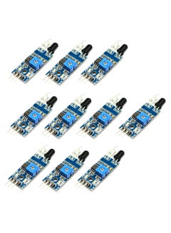 10-Piece IR Infrared Obstacle Avoidance Sensor Module Set Multicolour