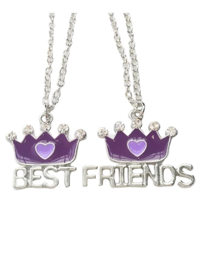 طقم قلائد بدلاية مزينة بعبارة "Best Friends" مكون من قطعتين  - Image 1