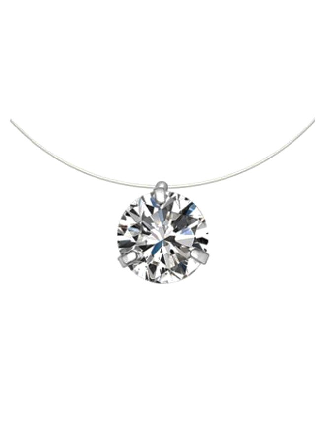 Sharpdo - Fish Line Zircon Pendant Necklace - Image 1