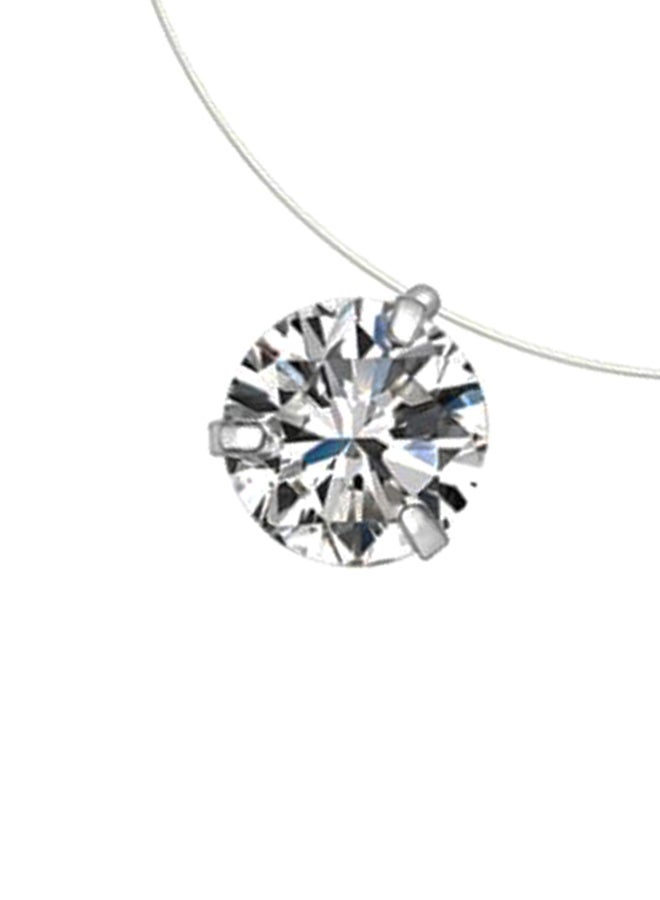 Sharpdo - Fish Line Zircon Pendant Necklace - Image 1