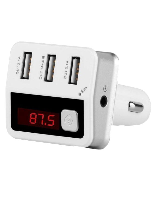 Car FM MP3 Player Transmitter With App Control White/Silver  - Image 2