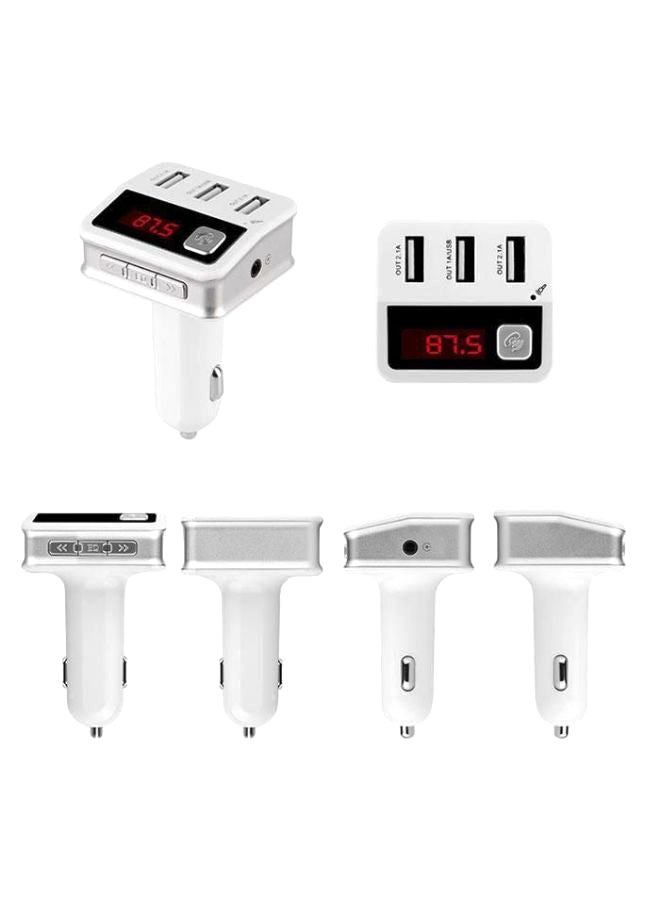 Car FM MP3 Player Transmitter With App Control White/Silver  - Image 3