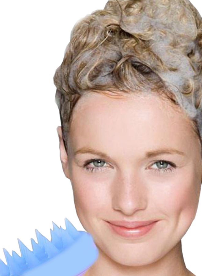 ECORET Silicone Head Shampoo Scalp Massage Brush Blue 8X8X7centimeter - Image 2