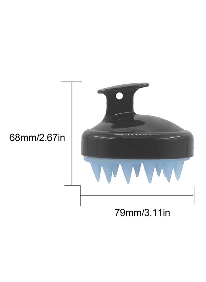 ECORET Silicone Head Shampoo Scalp Massage Brush Black/Blue 8X8X7cm  - Image 2