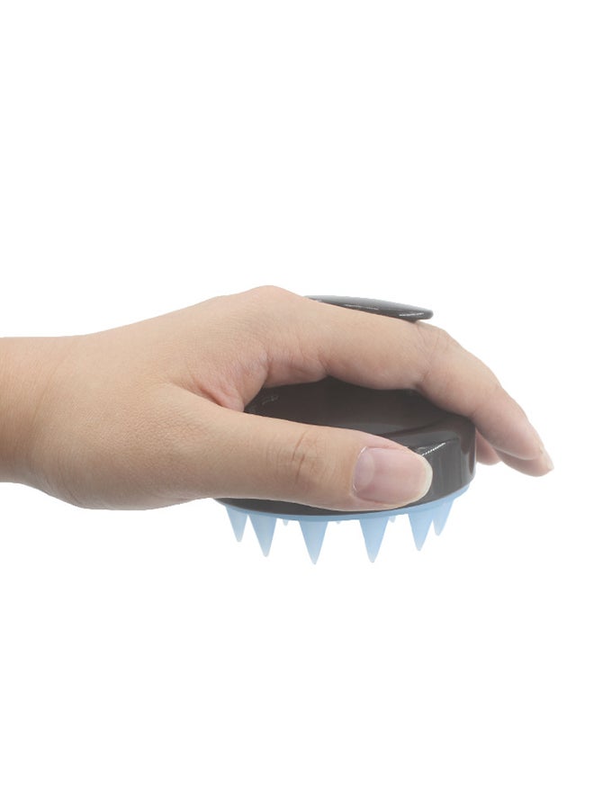 ECORET Silicone Head Shampoo Scalp Massage Brush Black/Blue 8X8X7cm  - Image 4