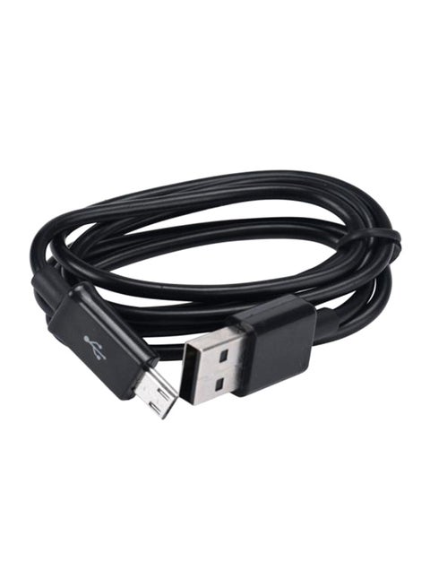 كابل شاحن بمنفذ مايكرو USB لهاتف سامسونج جالاكسي S7 إيدج أسود