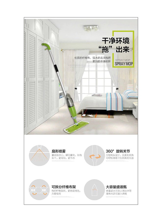 Spray Mop with Microfiber Pad Green/White/Silver - Image 3