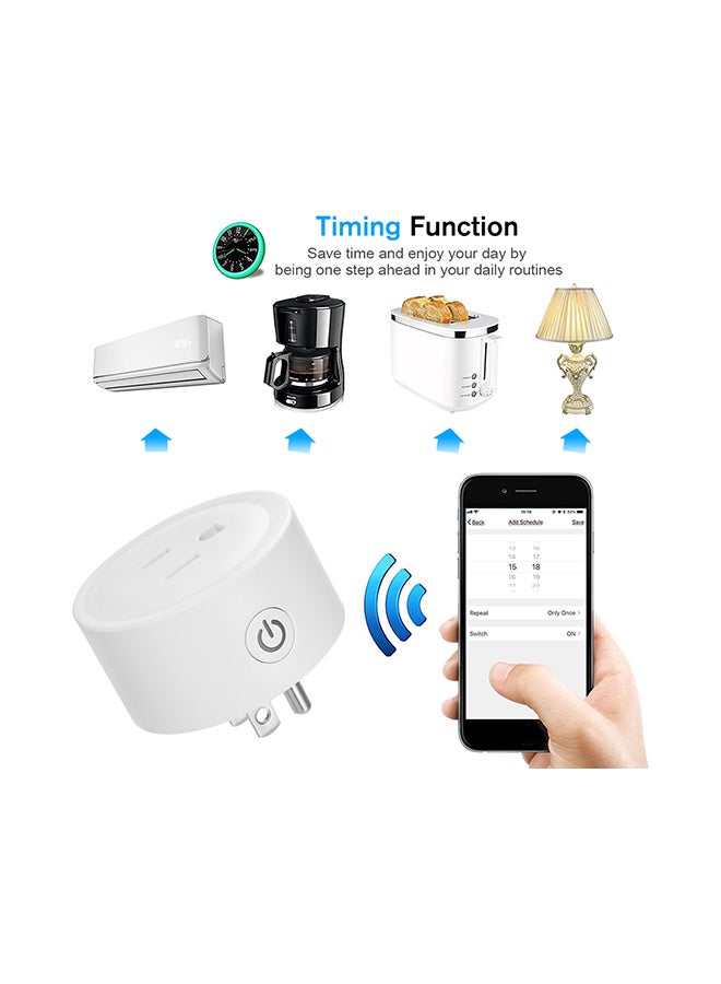 Mini Smart WiFi Socket Remote Control Plug White 56grams