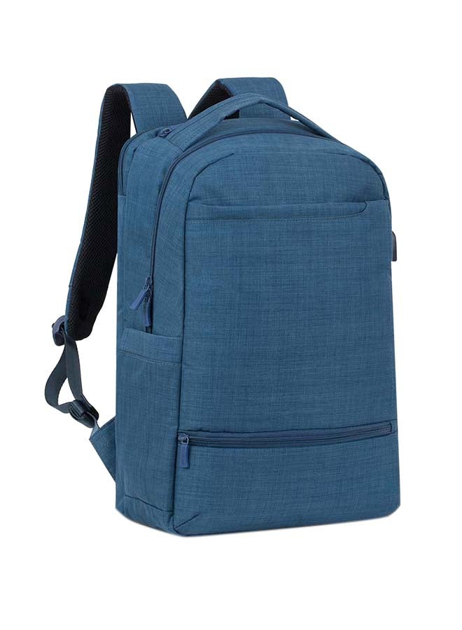 RivaCase Solid Pattern Laptop Backpack Blue - Image 1