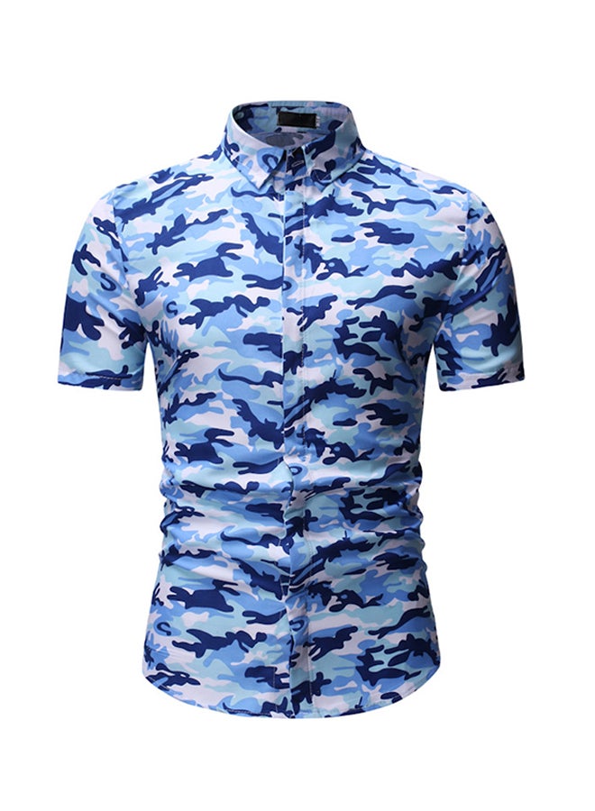Printed Casual Wear Shirts Blue - Image 1