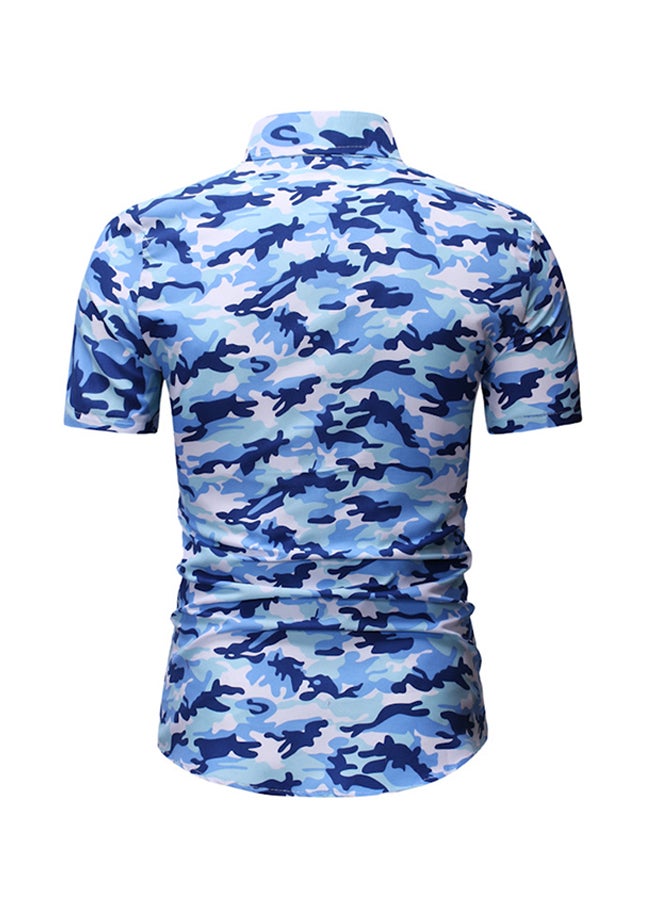 Printed Casual Wear Shirts Blue - Image 2