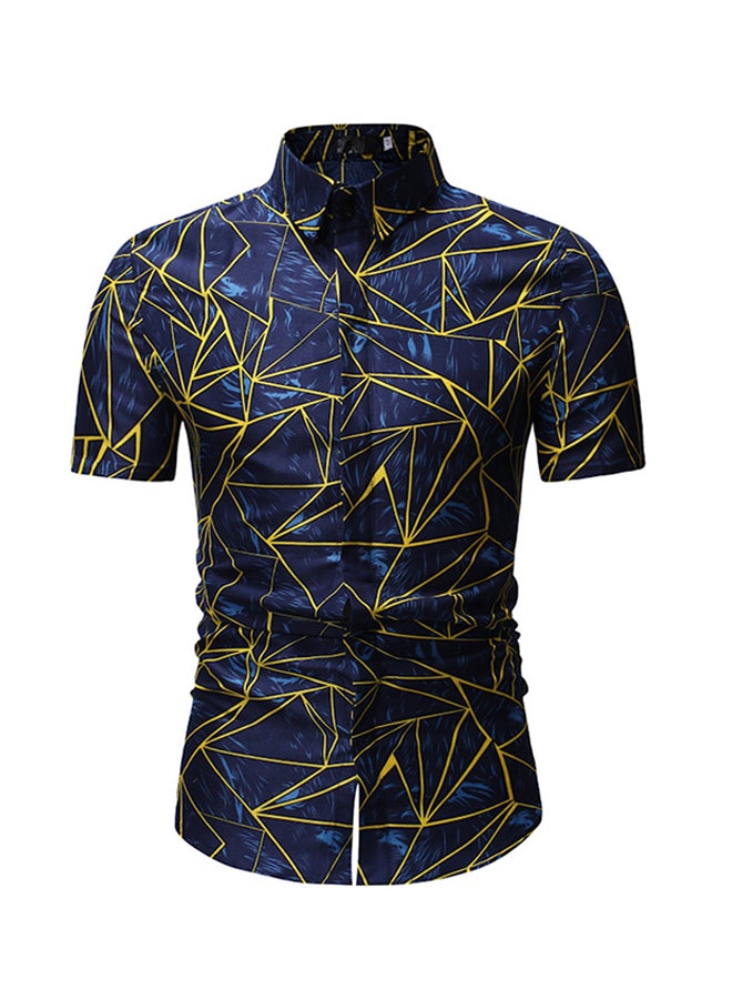 Printed Casual Wear Shirts Blue/Yellow - Image 1