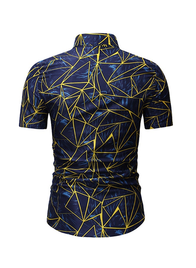 Printed Casual Wear Shirts Blue/Yellow - Image 2