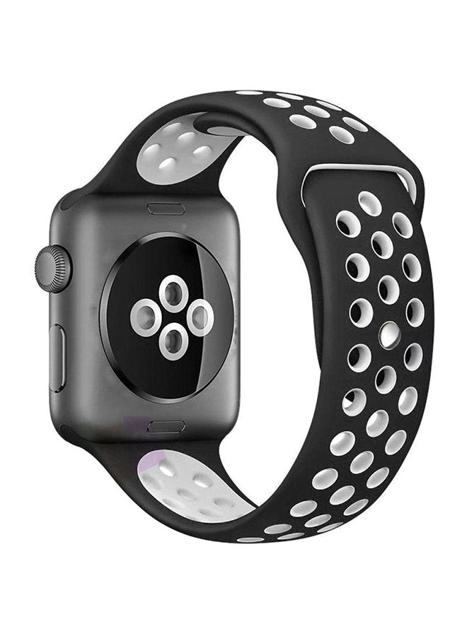 Generic - Replacement Sports Watch Band For Apple Black/White - Image 1