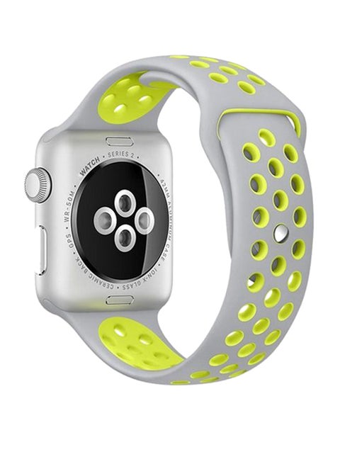 Breathable Sports Watch Band For Apple Grey/Green