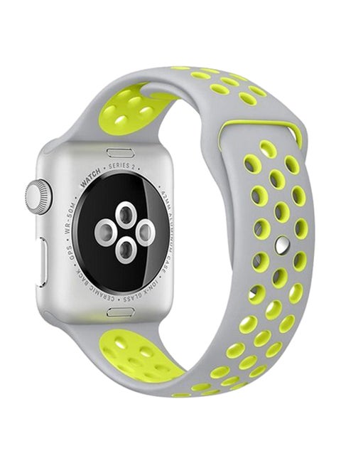 Breathable Sports Watch Band For Apple Grey/Green