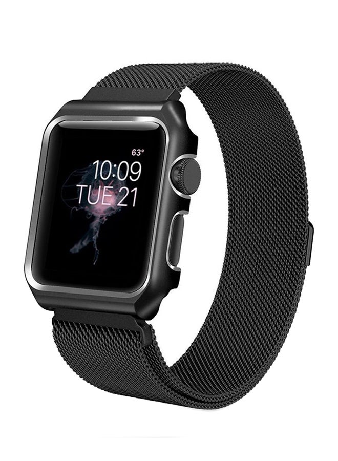 Generic - Milanese Loop Magnetic Smart Watch Band For Apple Black - Image 1
